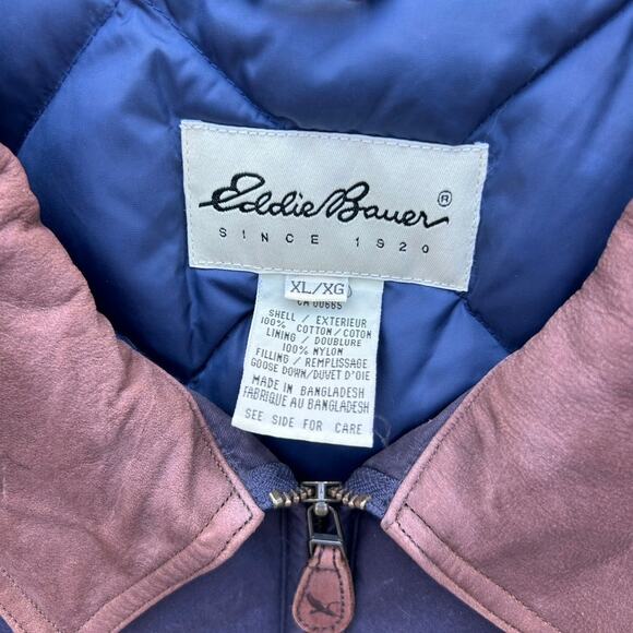 Vintage Eddie Bauer Down Filled Barn Coat Chore Field Jacket Navy Men's size XL - Picture 12 of 12